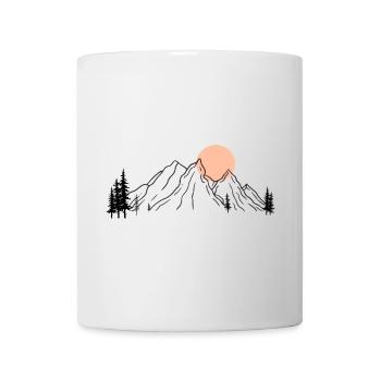 Sonnenbeschienene Bergsilhouette - Tasse - Weiß - Vorne