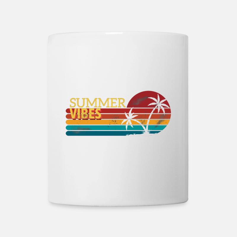 Vintage Couchers de soleil d’été Design - Mug blanc - blanc