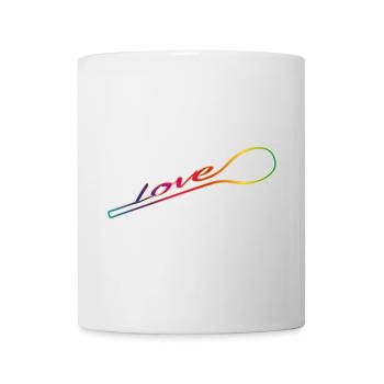 Mit Liebe gekocht – bunter Kochlöffel - Tasse - Weiß - Vorne