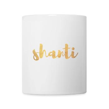 Shanti Gold Ruhe Yoga Friede om Namaste Buddhismus - Tasse - Weiß - Vorne