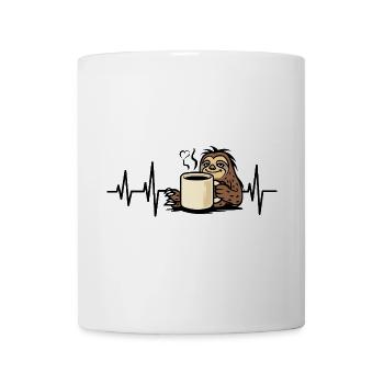 Cozy sloth with coffee cup - Mug - white - Front