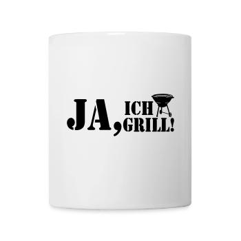 Grillkönig, Grillen, BBQ, Ja ich Grill (25) - Tasse - Weiß - Vorne