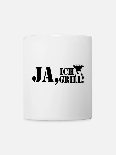 Grillkönig, Grillen, BBQ, Ja ich Grill (25) - Tasse - Weiß