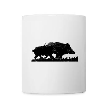 Sanglier chasse silhouette gibier chasseur animal  - Mug blanc - blanc - Devant