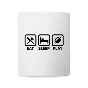 Eat Sleep Play American Football / Rugby - Tasse - Weiß - Vorne