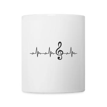ECG de battement de coeur Clef Treble Clef - Mug blanc - blanc - Devant