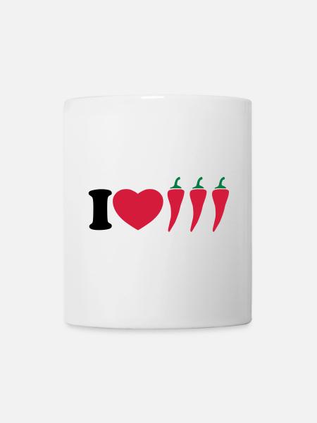 I love chilli - Ich liebe Chili - Tasse - Weiß