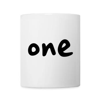 one 1 I Geburtstag Jahrestag Zahl Geschenk - Tasse - Weiß - Vorne