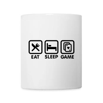 Eat - Sleep - Game \ Poker-Spiel - Tasse - Weiß - Vorne