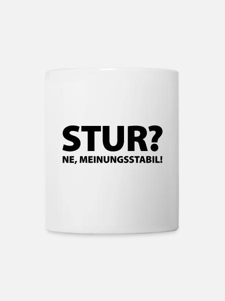 Stubbornness? Ne, opinion stable! - Mug - white
