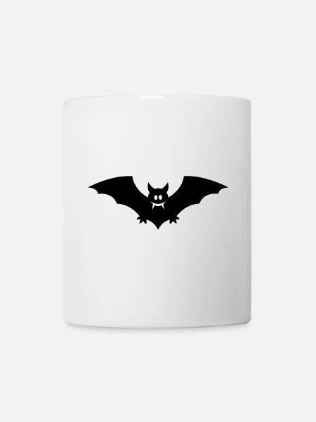 Gruselige schwarze Fledermaus mit Vampirzähnen - Tasse - Weiß