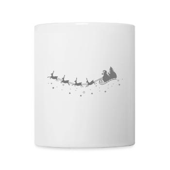 Reindeer with sleigh and Santa Claus. - Mug - white - Front