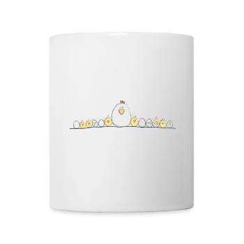 Mama chicken with chicks I Funny chickens - Mug - white - Front