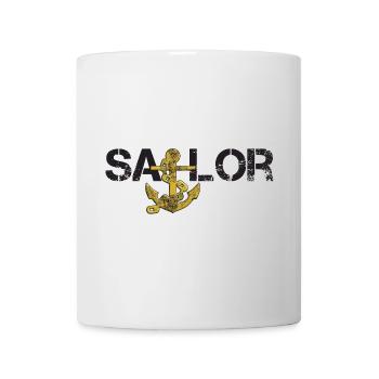 Sailor Anker noir - Mug blanc - blanc - Devant