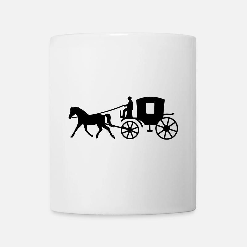 kutsche kutscher pferd - Tasse - Weiß