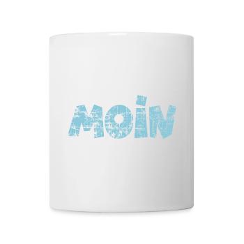 Moin (Vintage Hellblau) Norddeutscher Gruß - Tasse - Weiß - Vorne