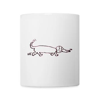 drôle teckel, teckel, chien, teckel - Mug blanc - blanc - Devant