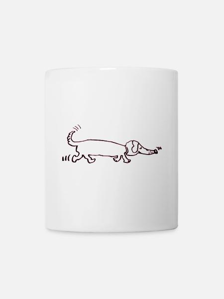 drôle teckel, teckel, chien, teckel - Mug blanc - blanc