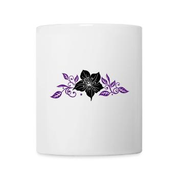 Lily avec des feuilles. Ornement. - Mug blanc - blanc - Devant