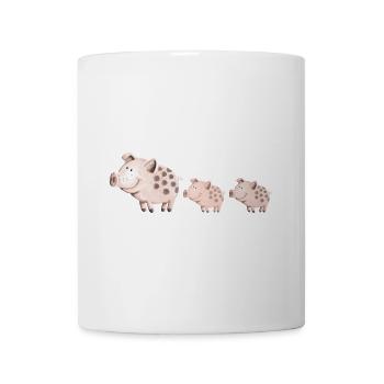 Schweine Familie - Tasse - Weiß - Vorne