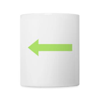 Green arrow to the left - Mug - white - Front