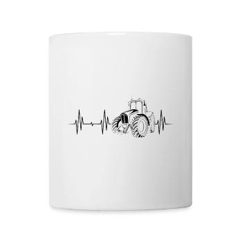 Traktor Herzschlag Landwirt Bauer Puls Symbol - Tasse - Weiß - Vorne
