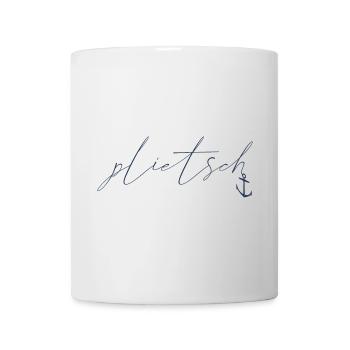 plietsch - intelligent clever smart - platt eben - Tasse - Weiß - Vorne