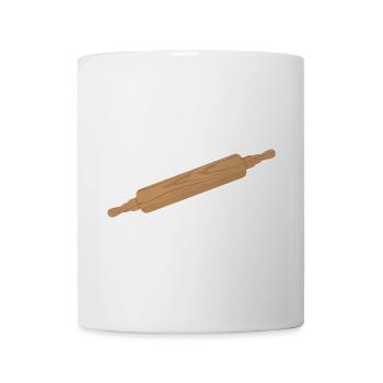 Rouleau à pâte - Rouleau à pâtisserie en bois - Mug blanc - blanc - Devant