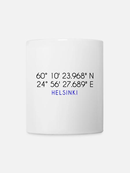 Helsinki Koordinaten - Tasse - Weiß