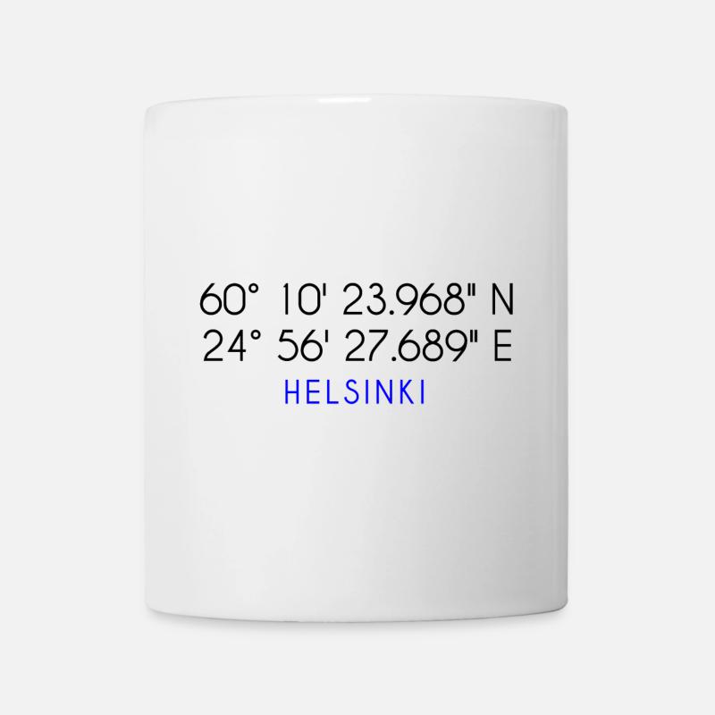 Helsinki Koordinaten - Tasse - Weiß
