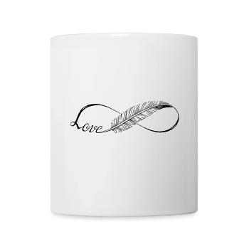 Cute Lines Infinity Love feather - Mug - white - Front