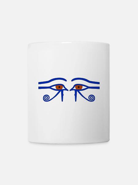Amulette de protection. Aussi : Œil d’Horus. L'« Œil Saint » - Mug blanc - blanc