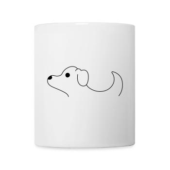 T-Shirt für Frauen und Männer mit Hund - Tasse - Weiß - Vorne