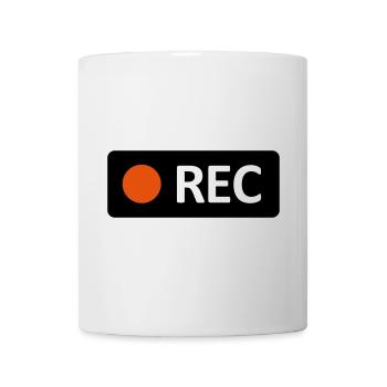 Bouton d’enregistrement REC de la caméra. Enregistrer, live, rec - Mug blanc - blanc - Devant