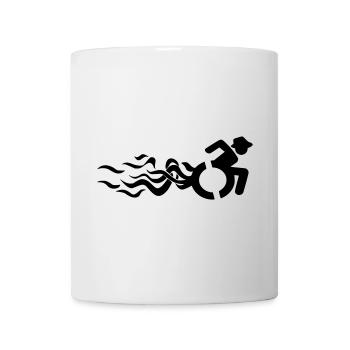 Rollstuhlfahrer mit Flammen # - Tasse - Weiß - Vorne
