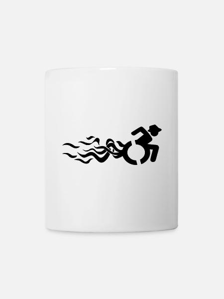 Wheelchair user with flames # - Mug - white