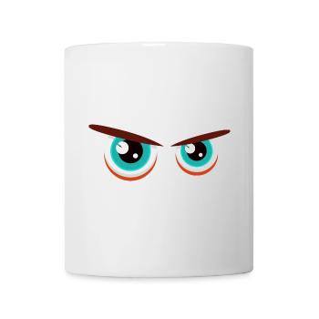 Regards intenses avec des expressions faciales tendues - Mug blanc - blanc - Devant