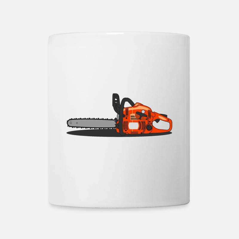 Tronçonneuse - Orange - Mug blanc - blanc