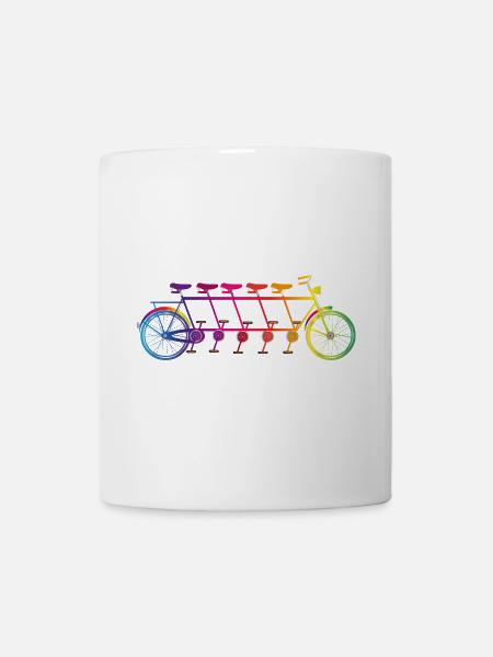buntes Tandem Fahrrad für fünf Personen - Tasse - Weiß