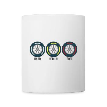 Pneus Formule voiture course - Mug blanc - blanc - Devant