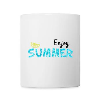 Genieße den Sommer - Limette cool Sommer Geschenk - Tasse - Weiß - Vorne