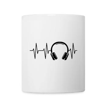 Kopfhörer Musik Herzschlag Puls DJ Illustration - Tasse - Weiß - Vorne