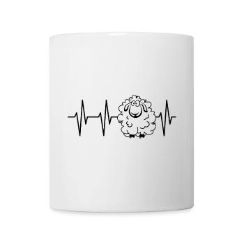 Pulse Sheep Sheep Heartbeat ECG Animals Comic Icon - Mug blanc - blanc - Devant