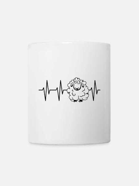 Puls Schafe schaf herzschlag Ekg Tiere comic icon - Tasse - Weiß