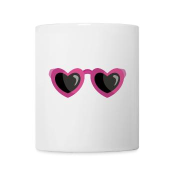 Blind vor Liebe Herz Sonnenbrille Lustig Shirt - Tasse - Weiß - Vorne