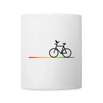 LGBT Fahrradstrecke mit schwarzem Fahrrad - Tasse - Weiß - Vorne