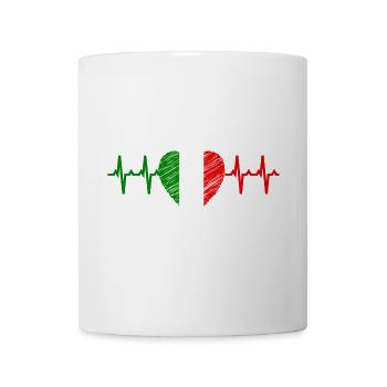 Heartbeat Italy Flag - I love Italy - Mug - white - Front