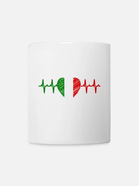 Heartbeat Italy Flag - I love Italy - Mug - white
