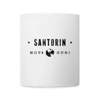 Santorini Stylized Geographical Coordinates - Mug - white - Front