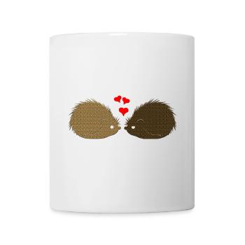 tiermotive valentinstag, Süßes Igelpaar - Tasse - Weiß - Vorne